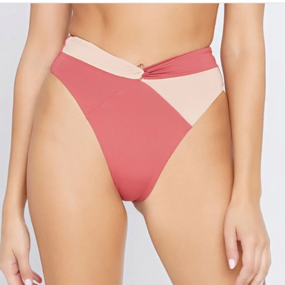 NWT L*Space Nancy Lee Bikini Bottom Brick & Champagne - Picture 1 of 15